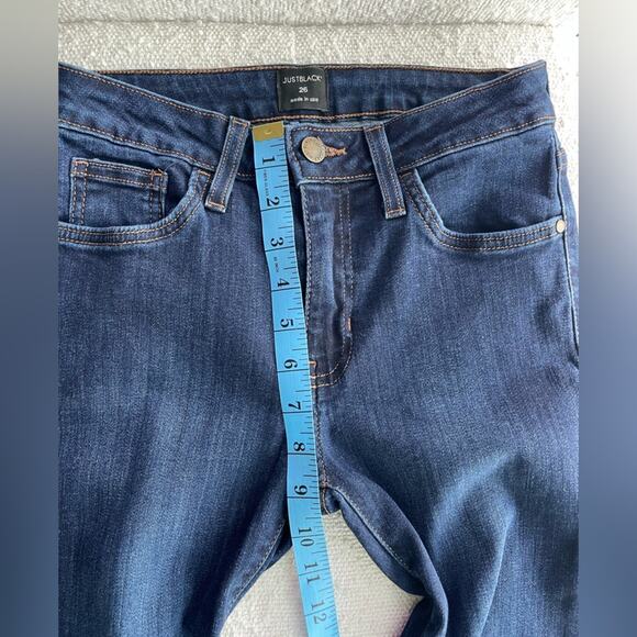 Just Black Denim Straight-Leg Mid Rise Jeans With Fringe Hem Size 26 - Picture 13 of 13